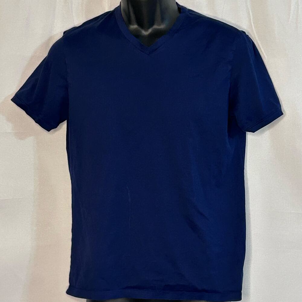 Murano Liquid Luxury Slim Fit V-Neck T-Shirt Men’s Medium Navy Blue Normcore